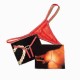 Red Mesh G-String With Rhinestone Rear Detail.