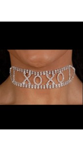 Rhinestone XOXO Collar