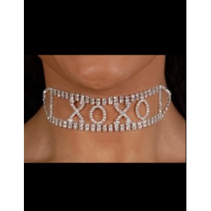 Rhinestone XOXO Collar