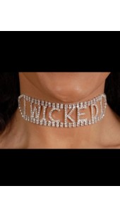 Rhinestone WICKED Collar