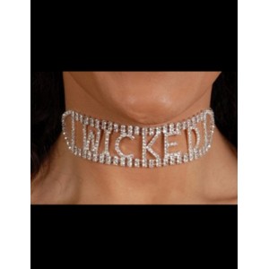 Rhinestone WICKED Collar