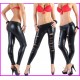 Wet Look Leggings With Front Cut Out's.