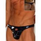 Black Pvc Thong With Hole In The Front in Sizes XL,XXL and XXXL.