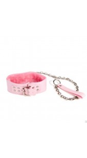 Pink Soft Leather Collar and Pink Lead.