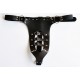 Black Leather Thong With Buckle Front and Locking Side Strap's.