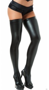 Spandex Black Thigh High Stockings In Sizes Small to XXL.