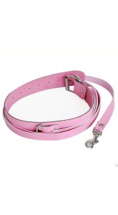 Pink Leather Collar and Lead Set.