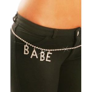Rhinestone Adjustable BABE Belt.