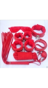 Ten Pc Bondage Set In Red