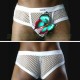 Mens Mesh White or Black or Purple Brief.