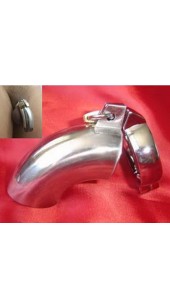 Steel Tube Chastity Device With 40mm and 45mm Scrotum Lock.