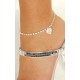 Rhinestone Heart Ankle Bracelet.