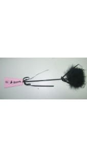 Pink and Black Leathe and Feather Whip.