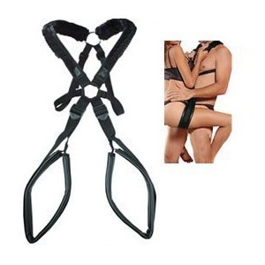 Black Body Harness With Padded Shoulder Strap's And Front Handle's.