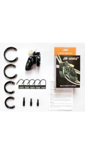 Locking Male Chastity Device CB6000S in Clear or Black.