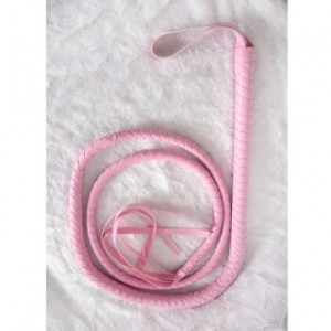 Pink Leather Whip With Long Handle.