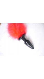 Soft Anal Plug With Coloured Feather Tail in Four Colour's.
