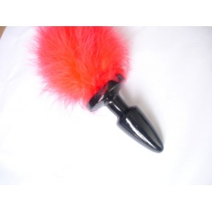 Soft Anal Plug With Coloured Feather Tail in Four Colour's.