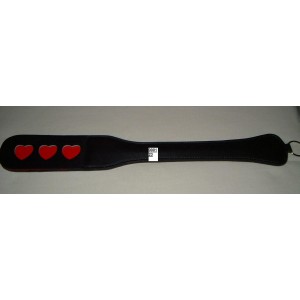 Black or Red Leather Three Heart's Impressions Paddle.