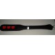 Black or Red Leather Paddle With Three Heart Cut Out's With Red Insert's..