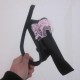 Black C-String With Pink Lace Trim.