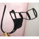Black Mens C-String With Penis Cage.