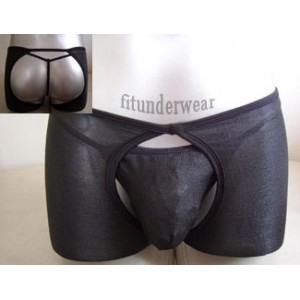 Red or Black Spandex Mens Chaps Boxers With Built In Front Thong.