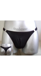 Black or Purple G-String With Steel O Ring Detail.