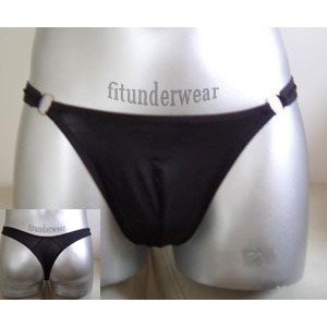 Black or Purple G-String With Steel O Ring Detail.