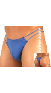 Stretch Spandex Thong With Strap Side Straps Colours Black and Purple.
