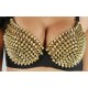 Sexy Black Bra With Gold Spike Detail in Sizes Medium to XL.