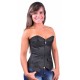 Black Pin-Stripe Front Zip Corset With Skirt and G-String Size 3XL to 6XL.