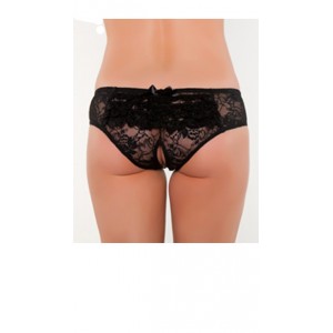 Black Lace Mesh Crotchless Briefs in Sizes Medium to 6XL *44A*