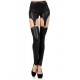Black Three Pc Stretch Spandex Leggings With Stretch Shorts With Four Garters in One Size.