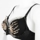 Sexy Black Bra With Skeliton Hand and Spike Detail in Sizes Medium, Large and XL.
