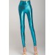 Wetlook Metallic High Waist Leggings in Sapphire Colour.
