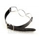 Black Leather and Chrome Steel Spider Mouth Gag in Two Sizes.