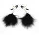 Sensual Red or Black Feather Adjustable Nipple Clamps.