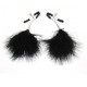 Sensual Red or Black Feather Adjustable Nipple Clamps.