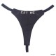 Black Leather Thongs With Chrome Raised Lettering