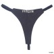 Black Leather Thongs With Chrome Raised Lettering