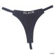 Black Leather Thongs With Chrome Raised Lettering