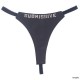 Black Leather Thongs With Chrome Raised Lettering