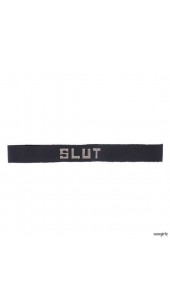 Soft leather Collar With Raised Chrome Wording.