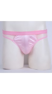 Pink or Black Mesh Briefs With Satin Front Pouch and Stretch Waist Band.