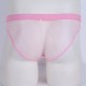 Pink or Black Mesh Briefs With Satin Front Pouch and Stretch Waist Band.