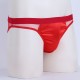 Pink or Black Mesh Briefs With Satin Front Pouch and Stretch Waist Band.