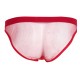 Pink or Black Mesh Briefs With Satin Front Pouch and Stretch Waist Band.