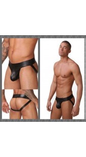 Black Pleather Jock Strap 