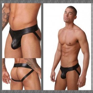 Black Pleather Jock Strap 